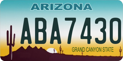 AZ license plate ABA7430