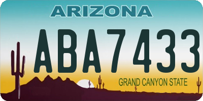 AZ license plate ABA7433
