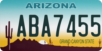 AZ license plate ABA7455