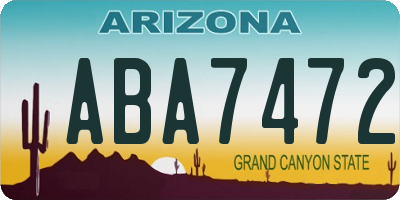 AZ license plate ABA7472