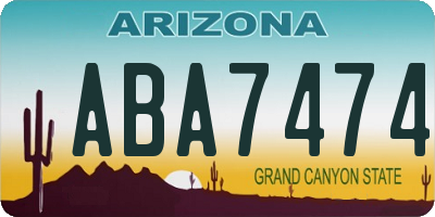 AZ license plate ABA7474