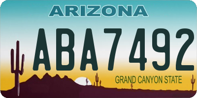 AZ license plate ABA7492