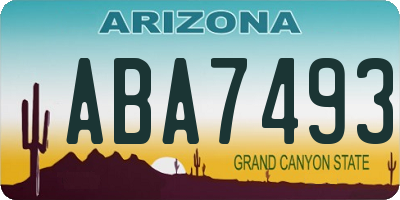 AZ license plate ABA7493