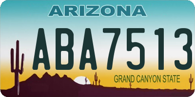 AZ license plate ABA7513