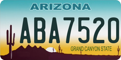 AZ license plate ABA7520