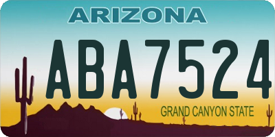 AZ license plate ABA7524