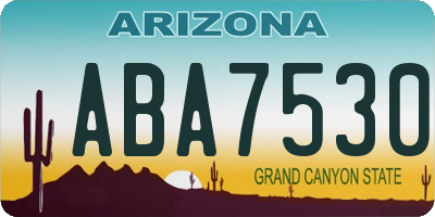 AZ license plate ABA7530