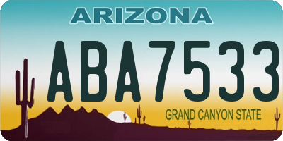 AZ license plate ABA7533