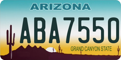 AZ license plate ABA7550
