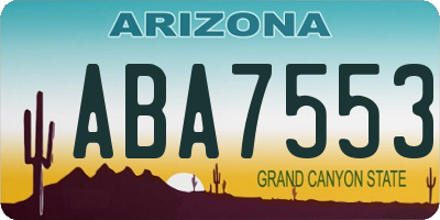 AZ license plate ABA7553