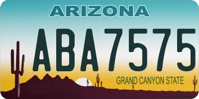 AZ license plate ABA7575