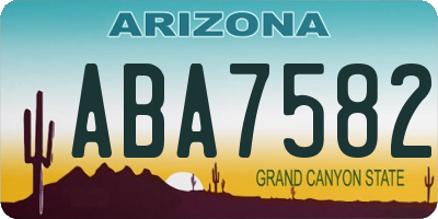 AZ license plate ABA7582