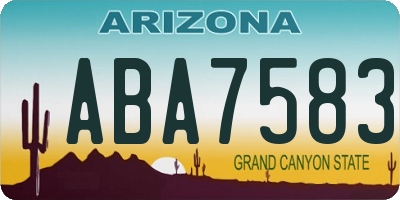 AZ license plate ABA7583