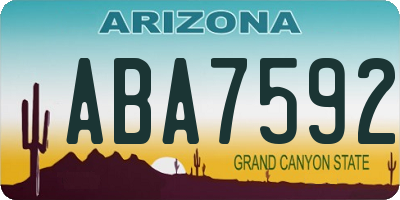 AZ license plate ABA7592