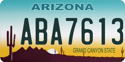 AZ license plate ABA7613