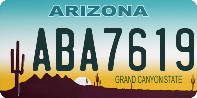 AZ license plate ABA7619