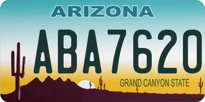 AZ license plate ABA7620