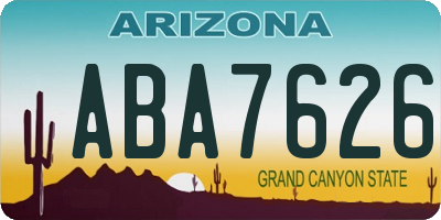 AZ license plate ABA7626