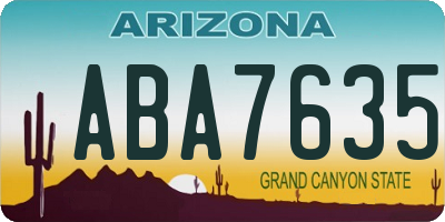AZ license plate ABA7635