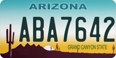 AZ license plate ABA7642
