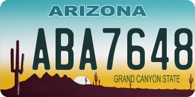 AZ license plate ABA7648