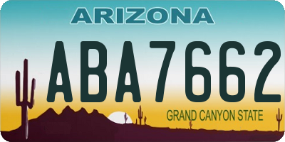 AZ license plate ABA7662