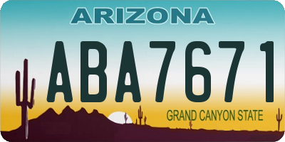AZ license plate ABA7671