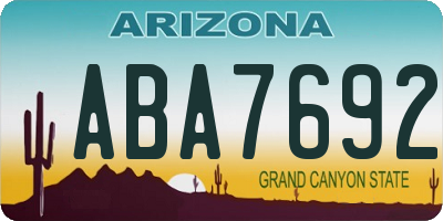 AZ license plate ABA7692