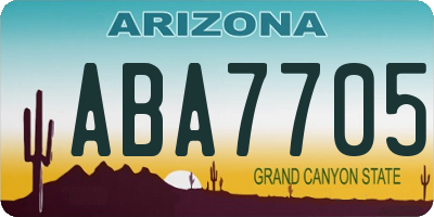 AZ license plate ABA7705