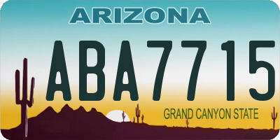 AZ license plate ABA7715