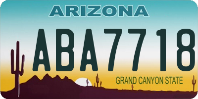AZ license plate ABA7718