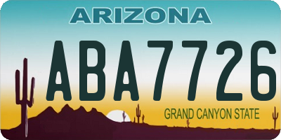 AZ license plate ABA7726