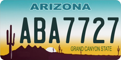 AZ license plate ABA7727