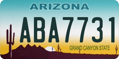 AZ license plate ABA7731