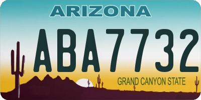 AZ license plate ABA7732
