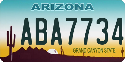 AZ license plate ABA7734