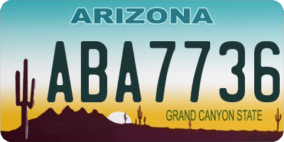 AZ license plate ABA7736