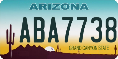 AZ license plate ABA7738