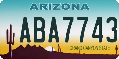 AZ license plate ABA7743