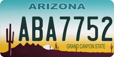 AZ license plate ABA7752