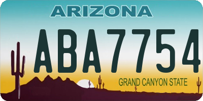AZ license plate ABA7754