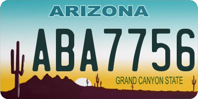 AZ license plate ABA7756