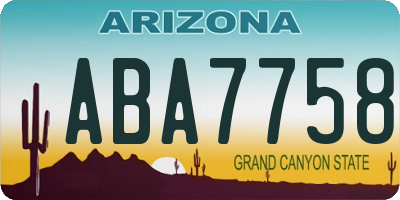 AZ license plate ABA7758