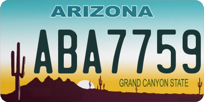 AZ license plate ABA7759
