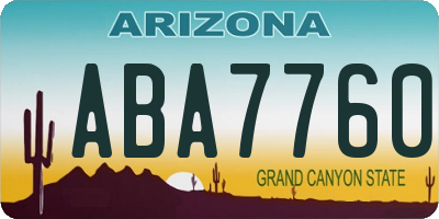 AZ license plate ABA7760
