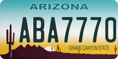 AZ license plate ABA7770
