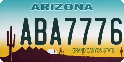 AZ license plate ABA7776