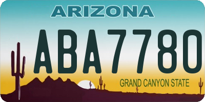 AZ license plate ABA7780