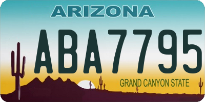 AZ license plate ABA7795
