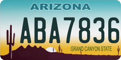 AZ license plate ABA7836